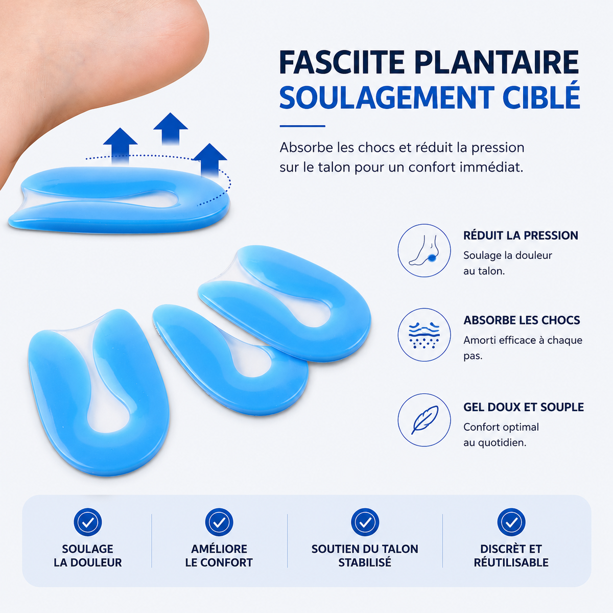 Talonnette en Gel pour Épine Calcanéenne