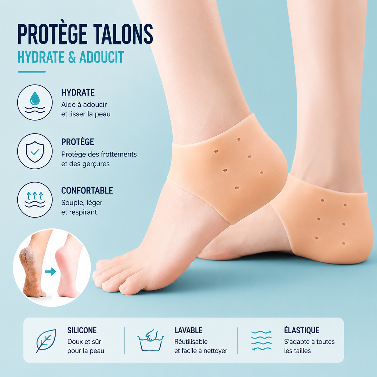 Talonnette silicone anti-douleur