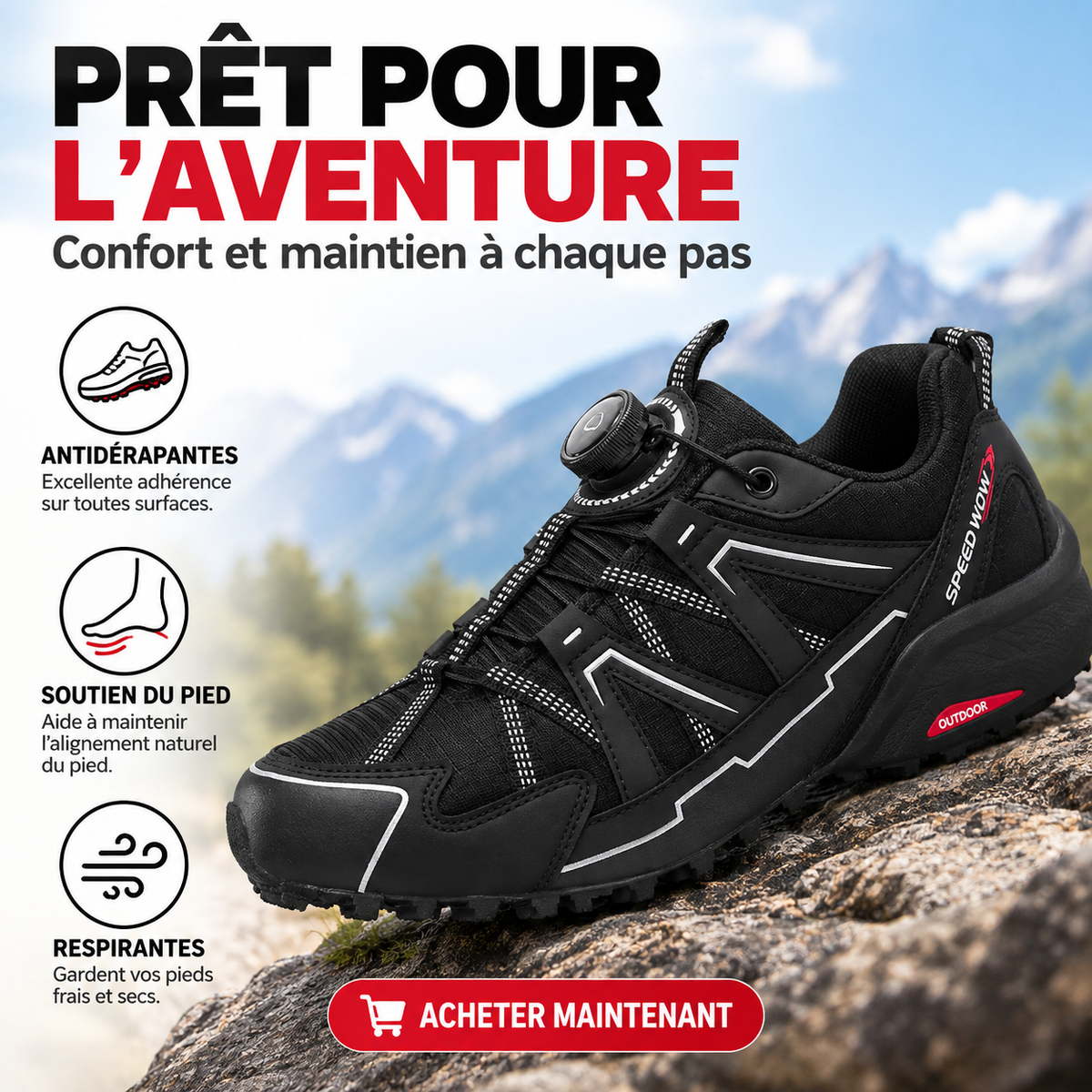 Chaussures Trekking Homme Respirantes Légères Amorties
