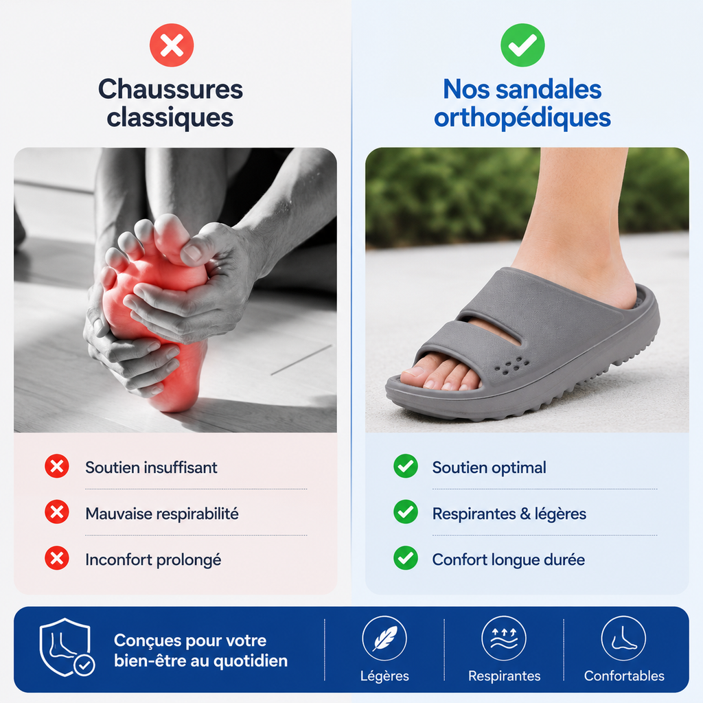 Sandales Orthopédiques Légères Respirantes Antidérapantes
