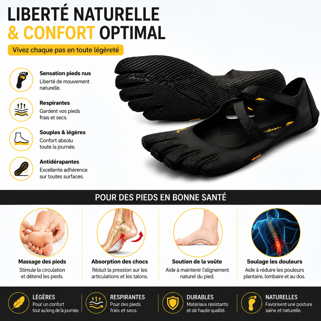 Chaussures Pieds Nus Femme Antidérapantes Légères Training
