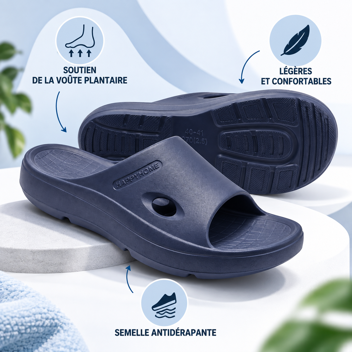 Claquettes Légères Soutien de Voûte Plantaire