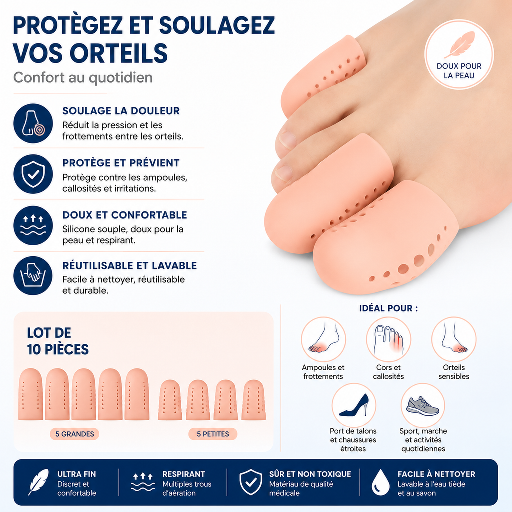 Protection Orteils Silicone Respirante