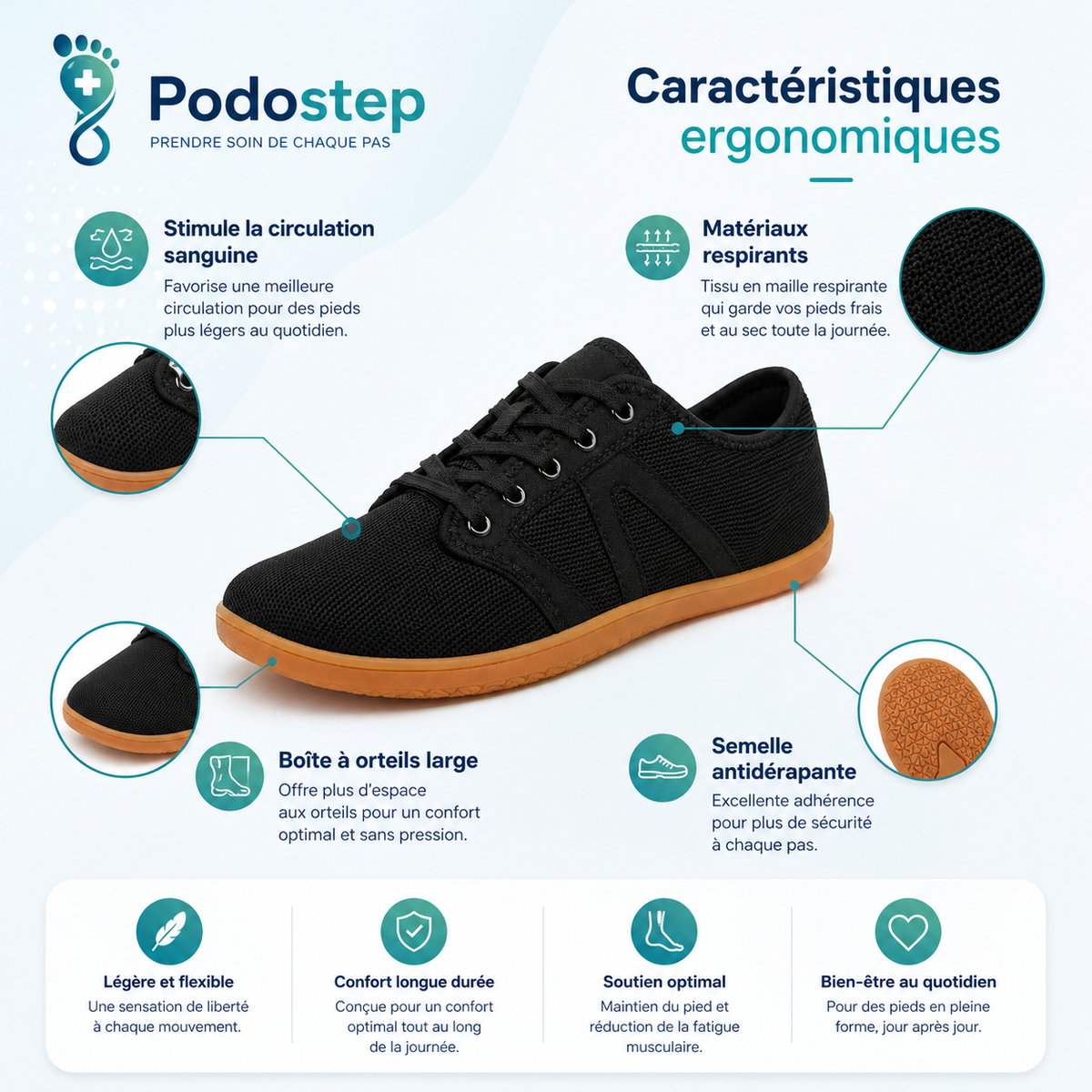 Chaussure de Marche Orthopédique Homme
