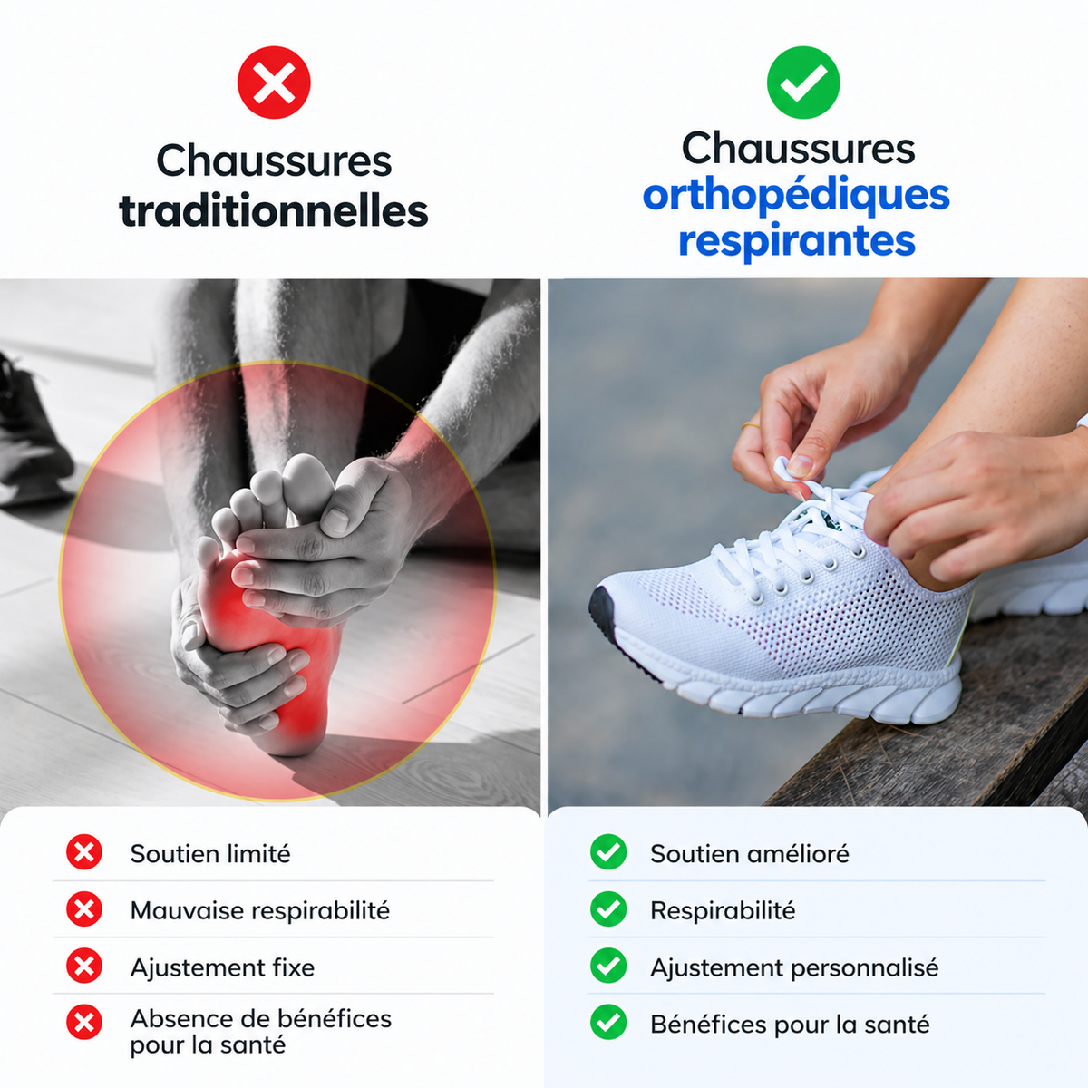 Chaussures Orthopédiques Respirantes Légères