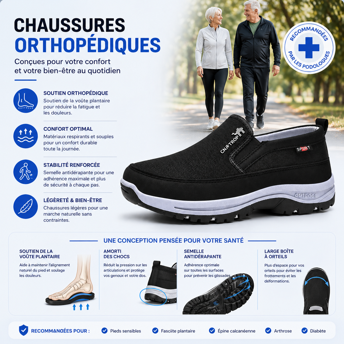 Chaussures Orthopédiques Homme Confort Facile