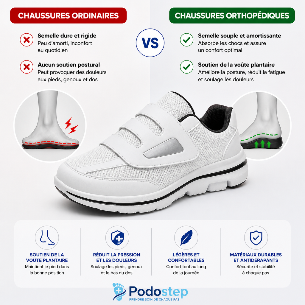 Chaussures Orthopédiques Scratch Faciles à Enfiler
