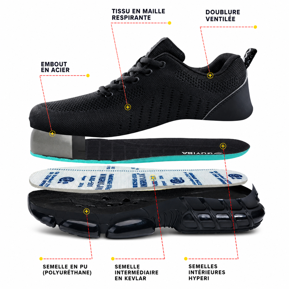Chaussures Orthopédiques Amorti Renforcé pour la Marche