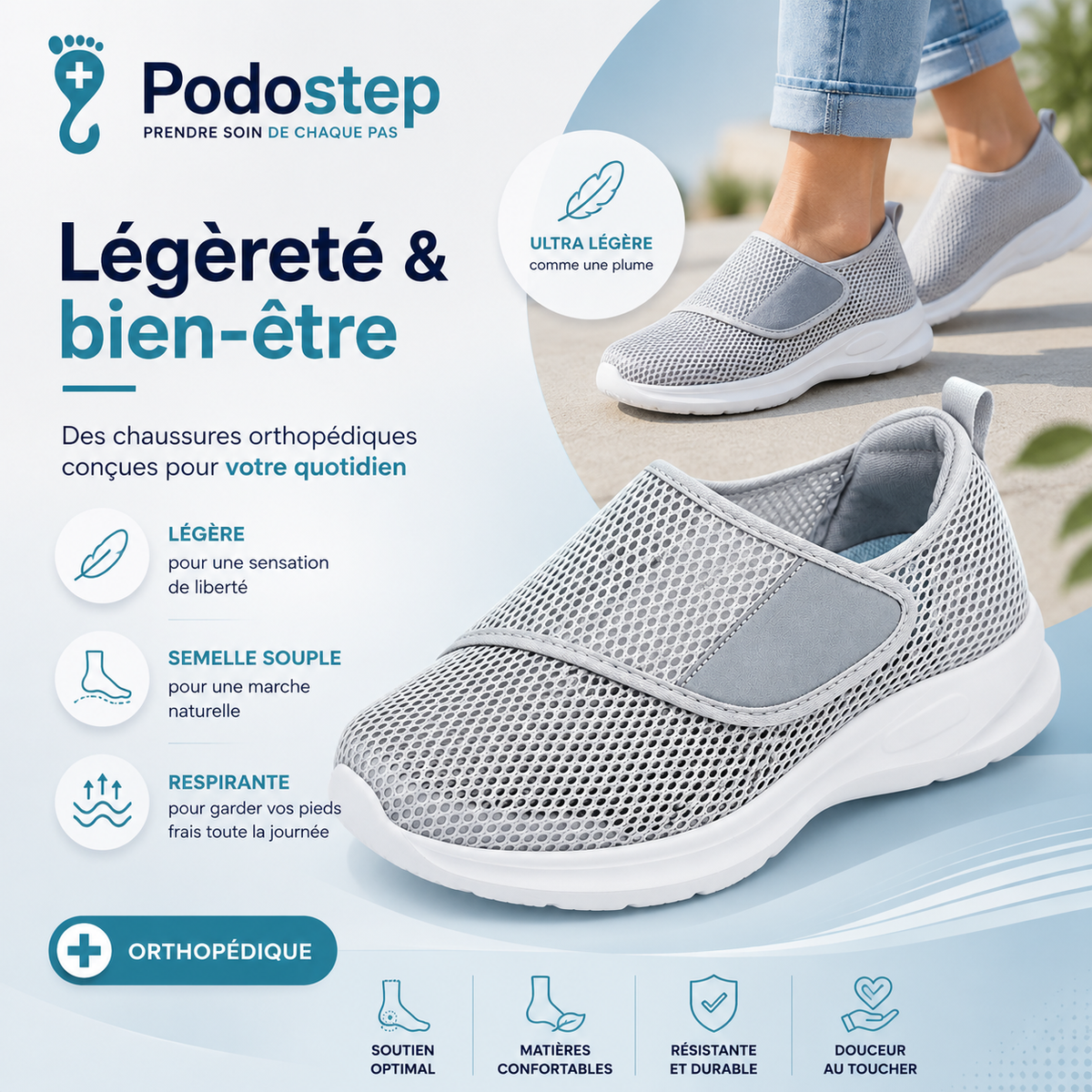 Chaussures Orthopédiques Légères et Respirantes