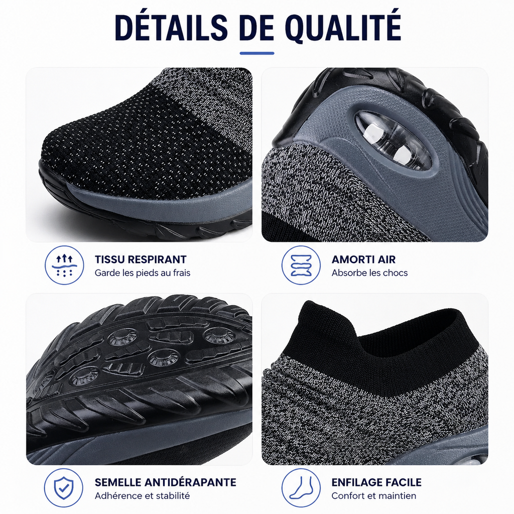 Chaussures Orthopédiques Sans Lacets Confort Respirant