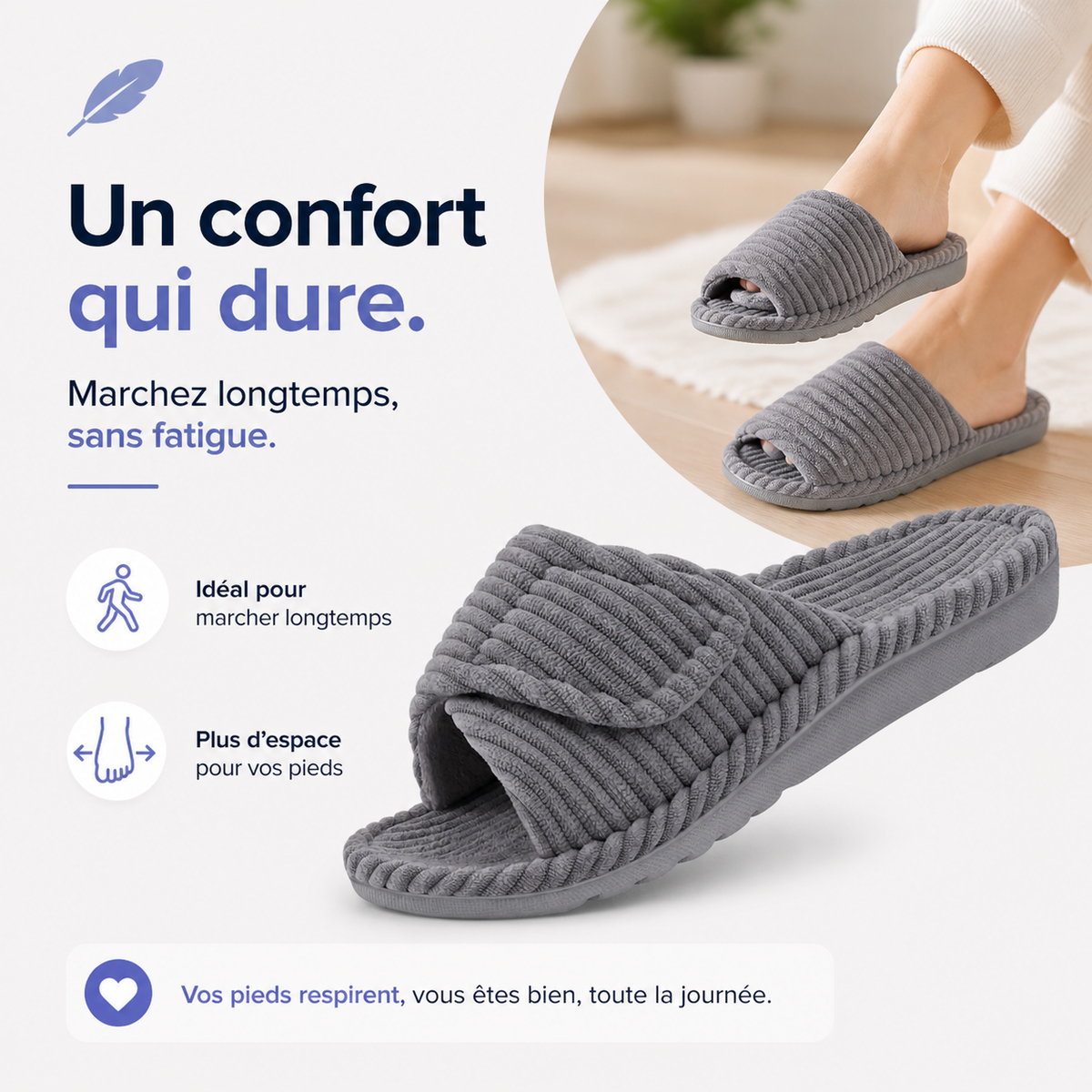 Chaussons Orthopédiques Confort Pieds Sensibles