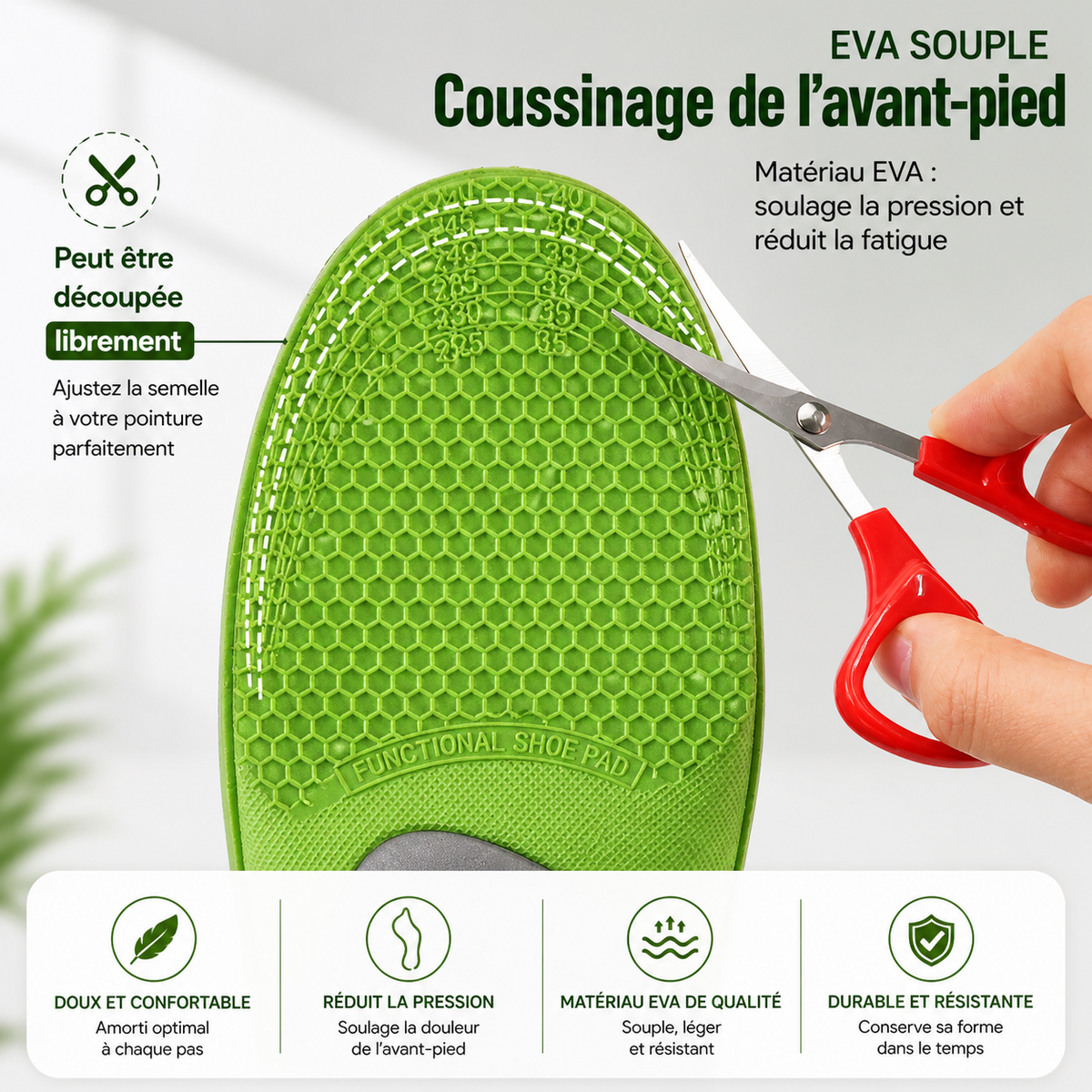 Semelles confort gel amortissant talon
