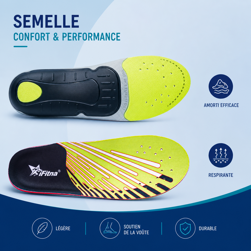 Semelles orthopédiques sport support rigide et amorti