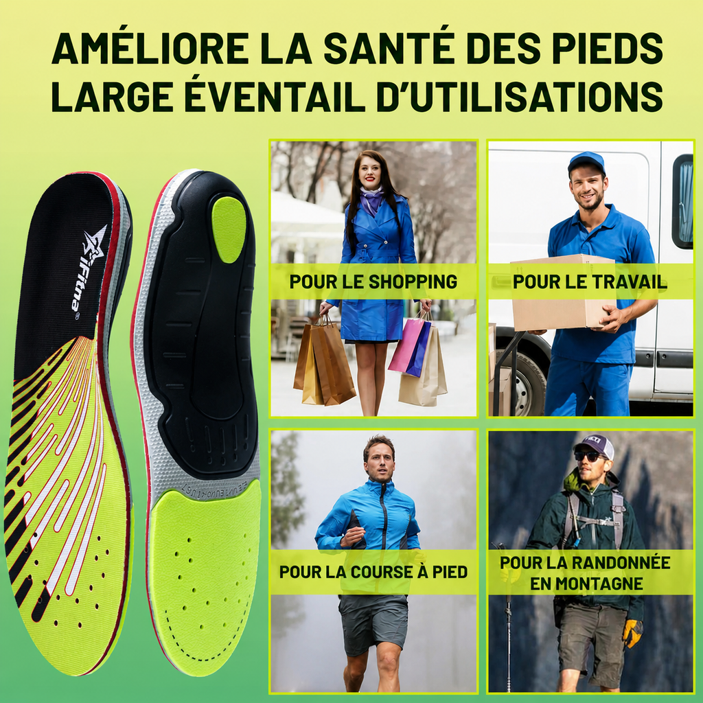 Semelles orthopédiques sport support rigide et amorti