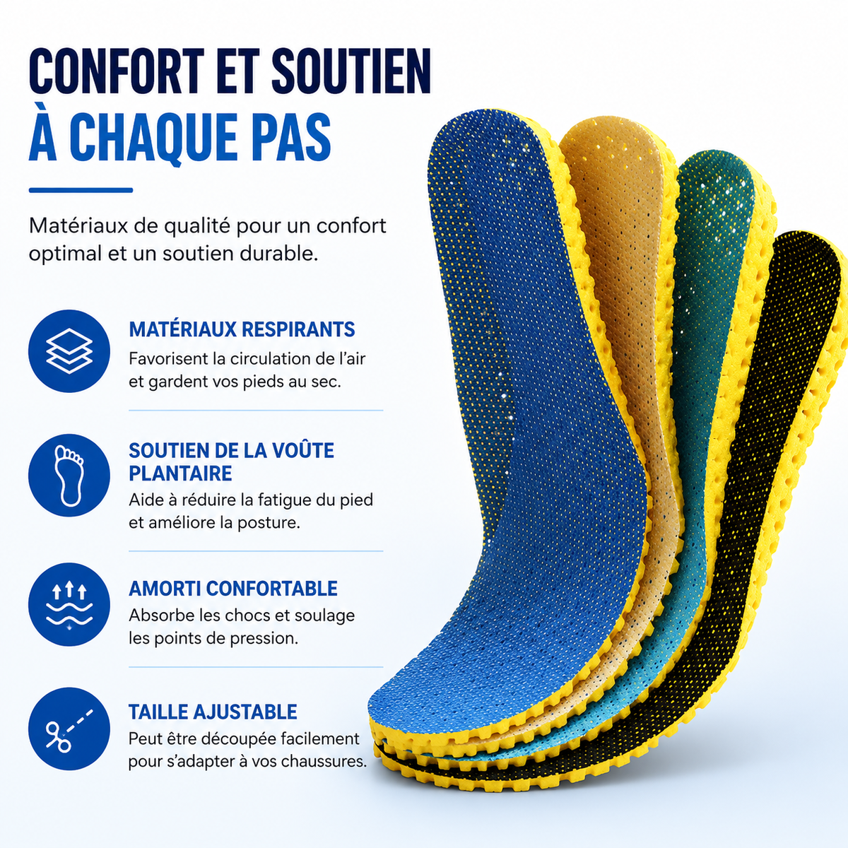 Semelles Orthopédiques Nid d’Abeille Respirantes