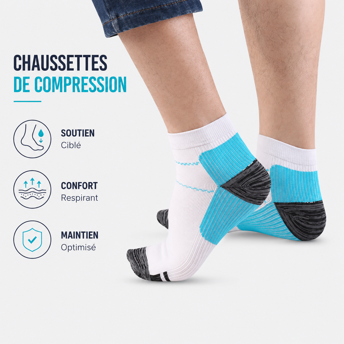 Chaussettes de compression maintien ciblé