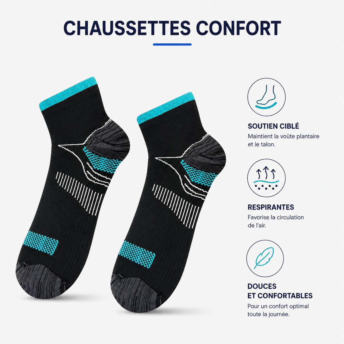 Chaussettes de compression maintien ciblé