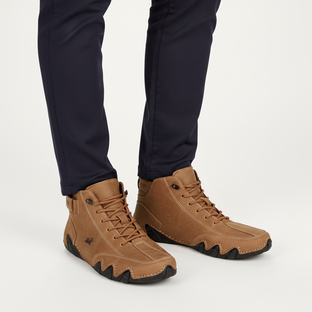Bottine caramel homme bas - 1