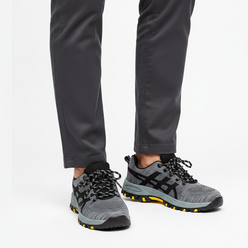 Chaussure sécurité grise jaune homme - 1