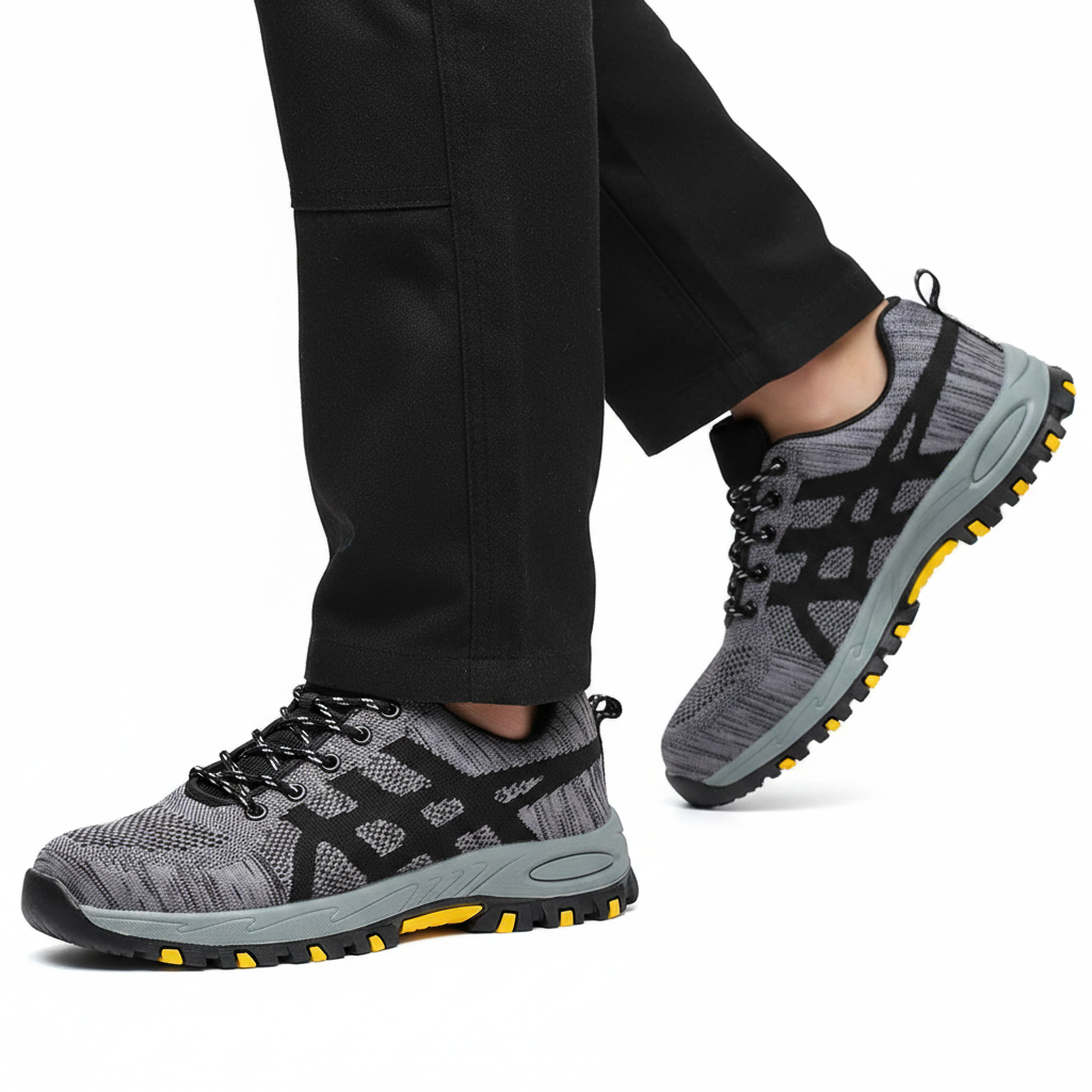 Chaussure sécurité grise jaune homme - 2