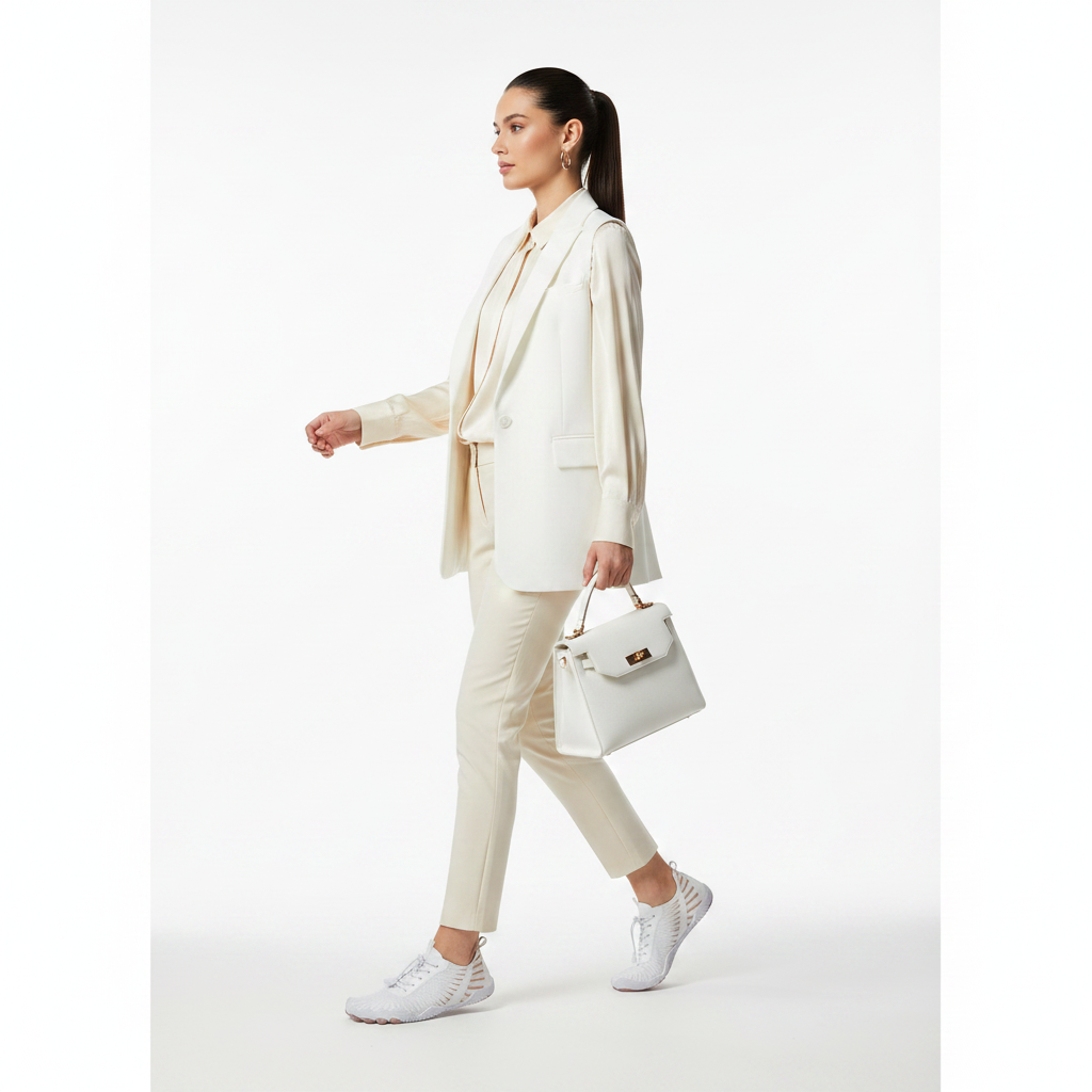 Femme - corps entier - chaussure blanche