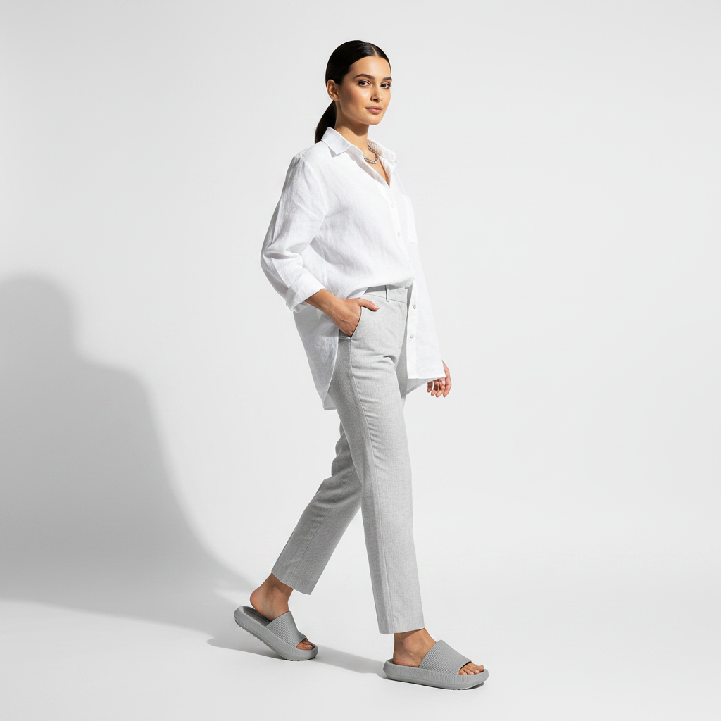 Femme - corps entier - claquette grise
