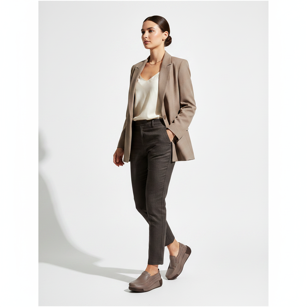 Femme - corps entier - mocassin taupe