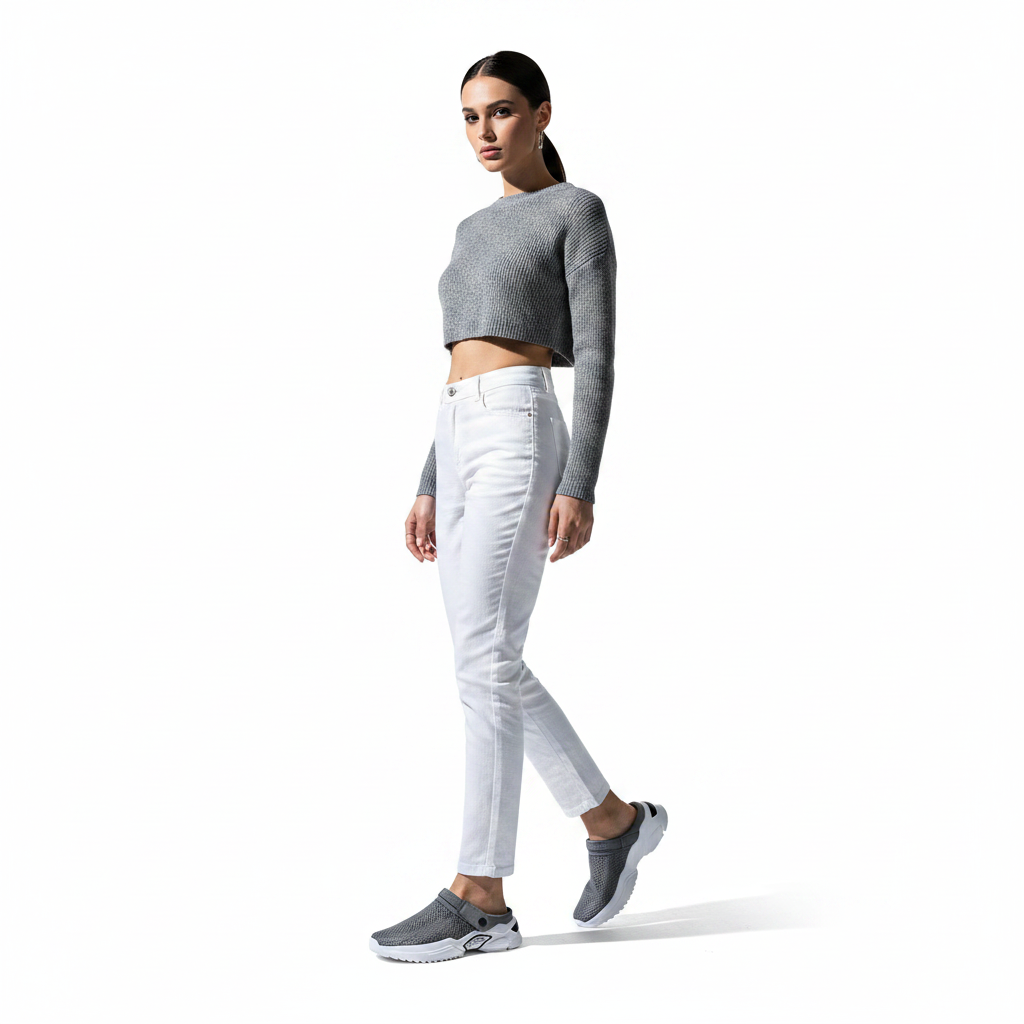 Femme - corps entier - mule grise mesh running