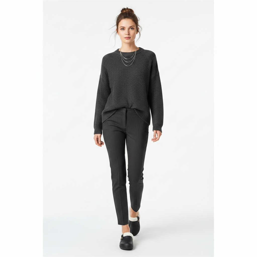 Femme - corps entier - sabot noir sherpa