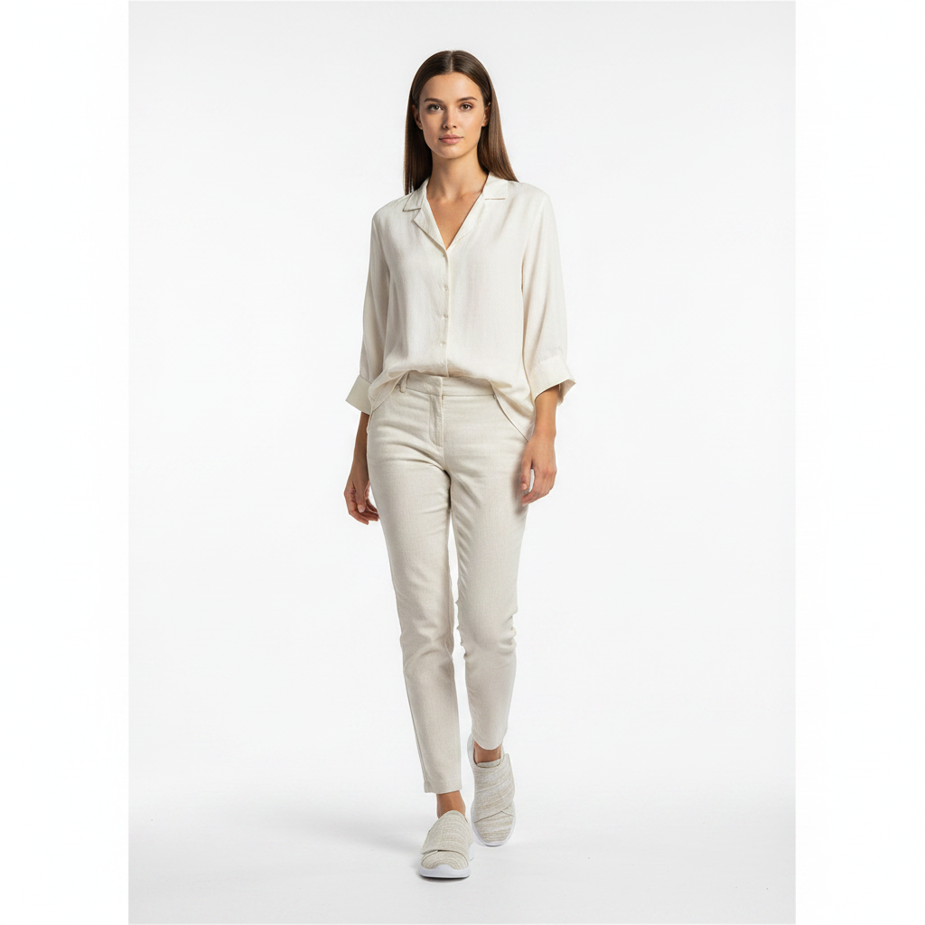Femme - corps entier - sneaker beige velcro
