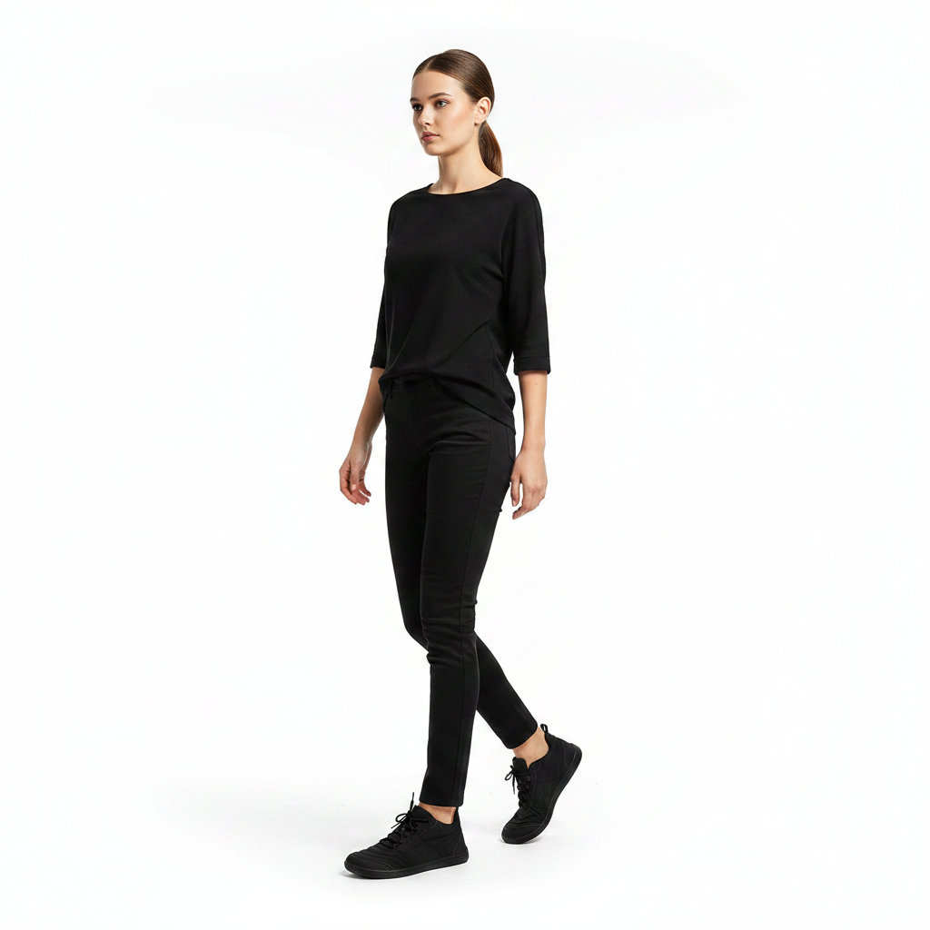 Femme - corps entier - sneaker full black minimaliste