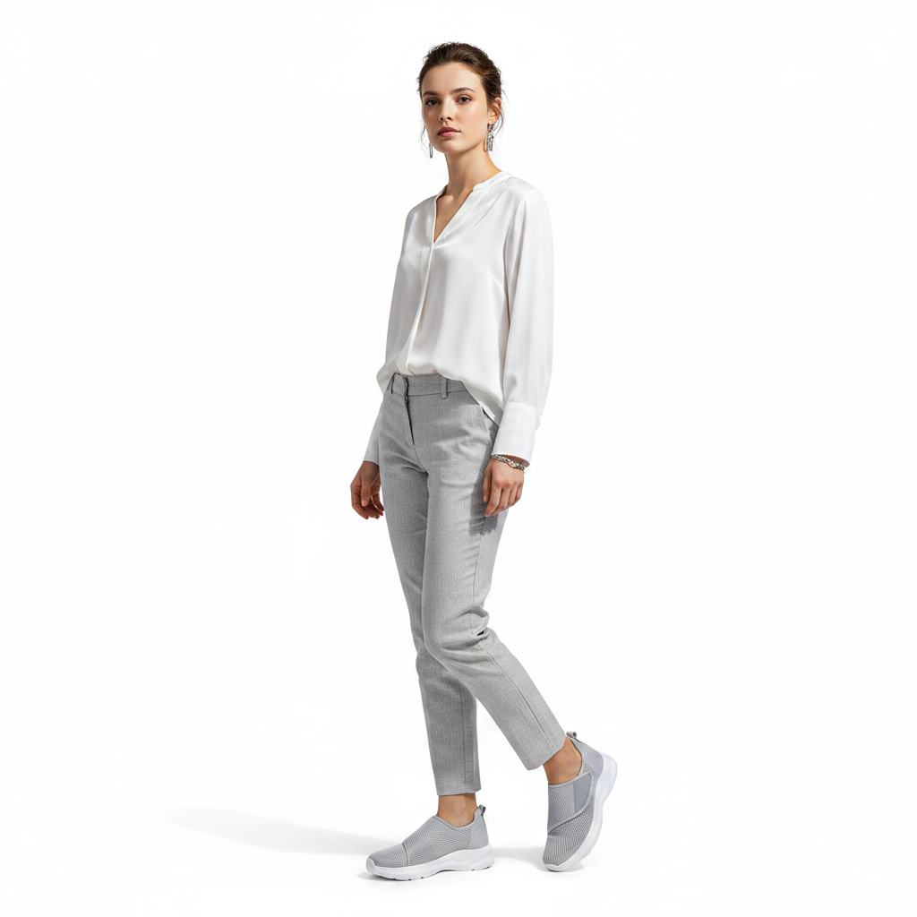 Femme - corps entier - sneaker grise mesh