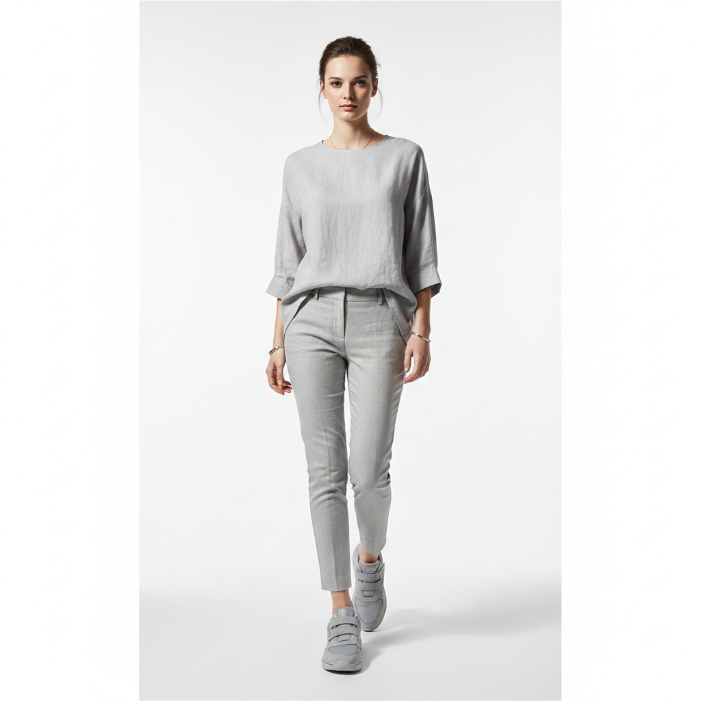Femme - corps entier - sneaker grise velcro