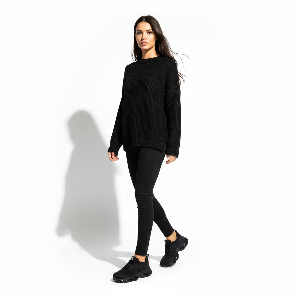 Femme - corps entier - sneaker noire bulle