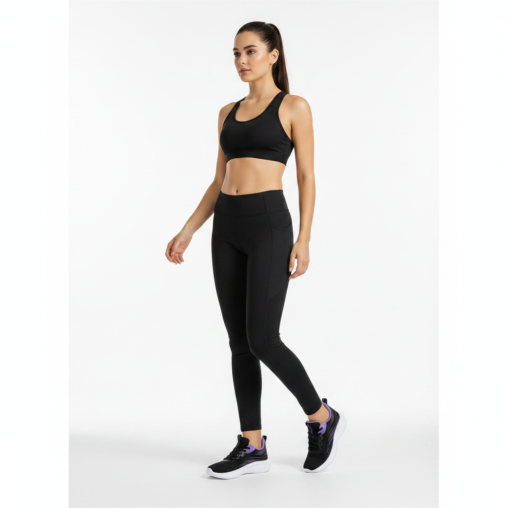 Femme - corps entier - sneaker noire violette