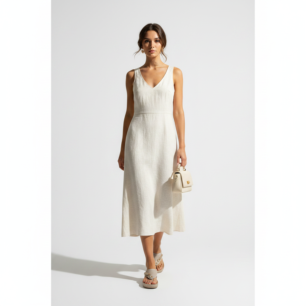 Femme - corps entier - tong compensée beige