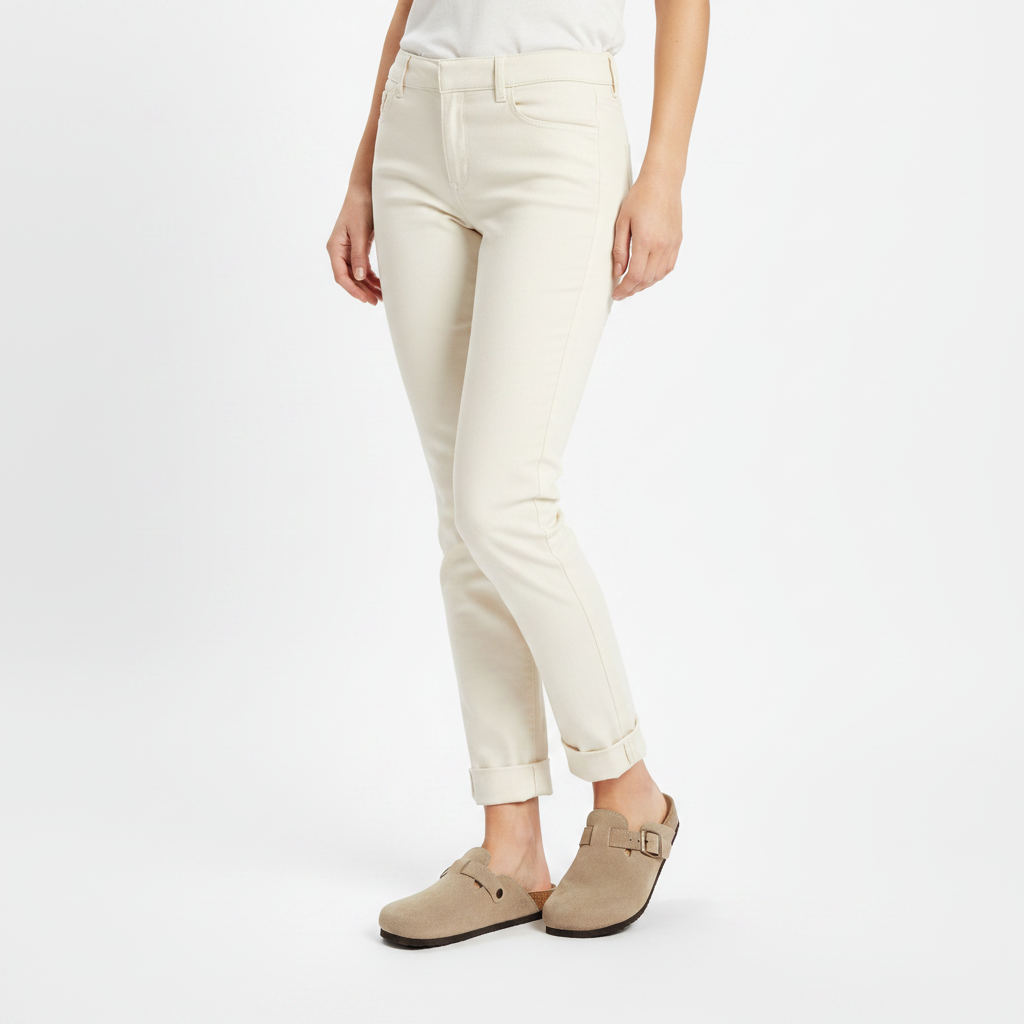 Femme - gros plan pieds - sabot taupe