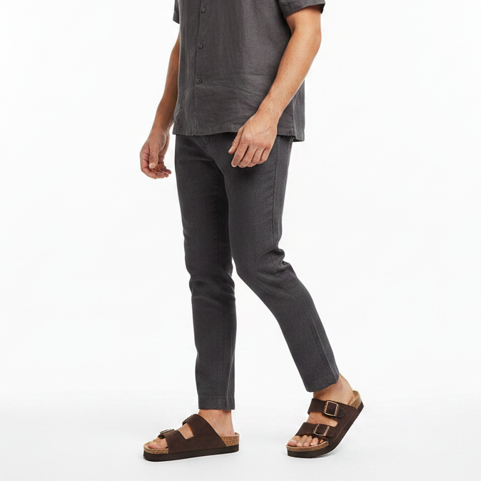 Homme - corps entier - sandale marron
