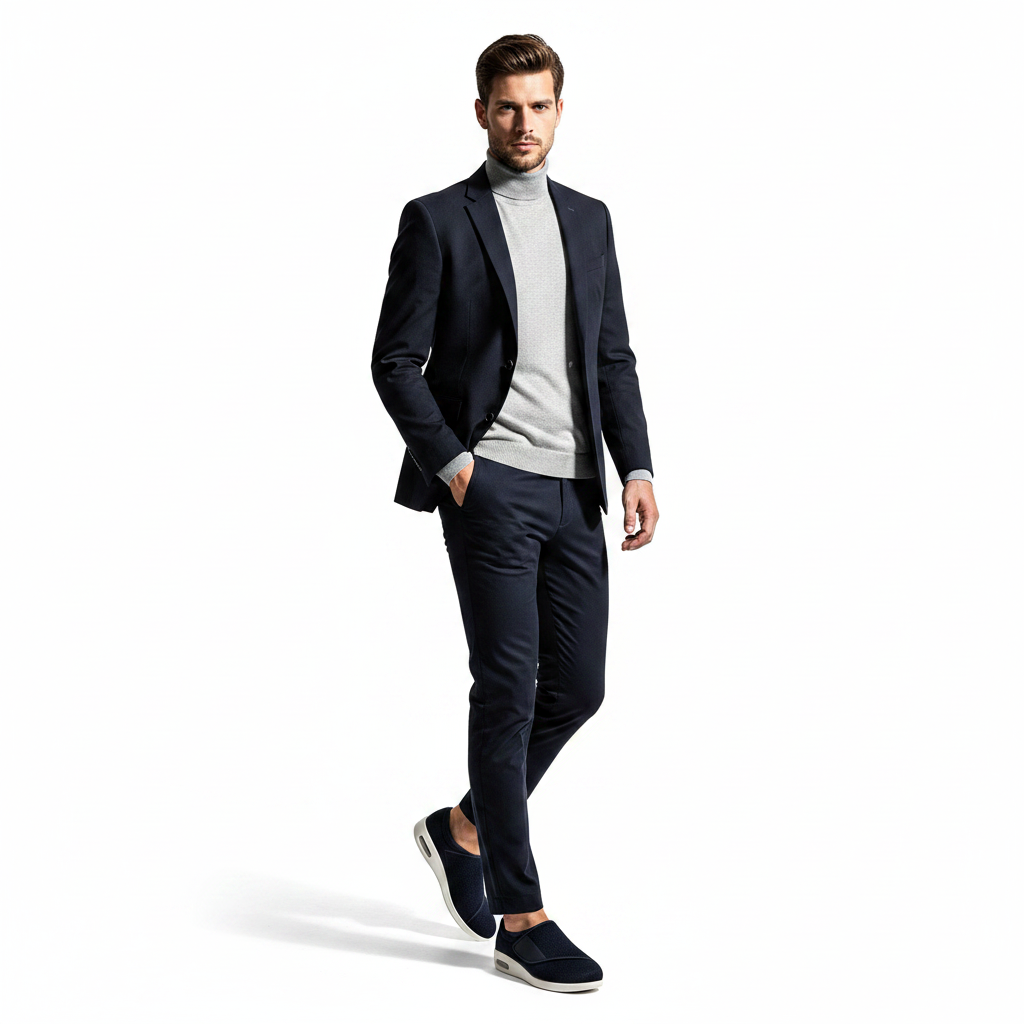 Homme - corps entier - sneaker marine velcro