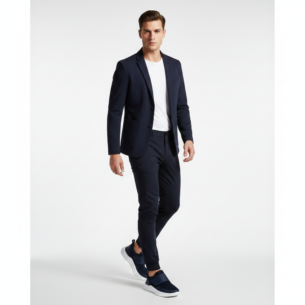 Homme - corps entier - sneaker marine velcro