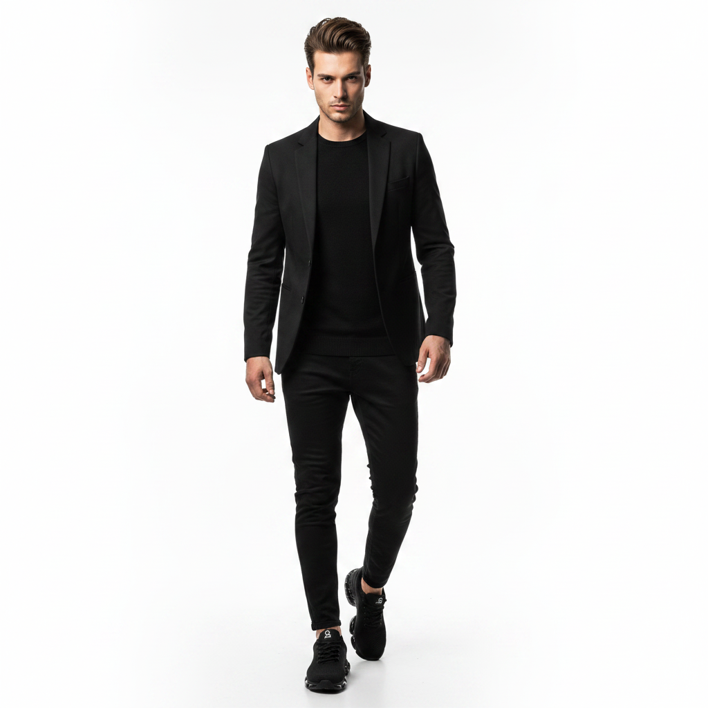 Homme - corps entier - sneaker noire bulle