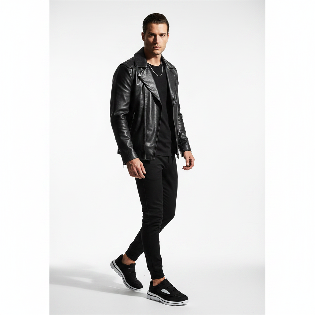 Homme - corps entier - sneaker noire velcro