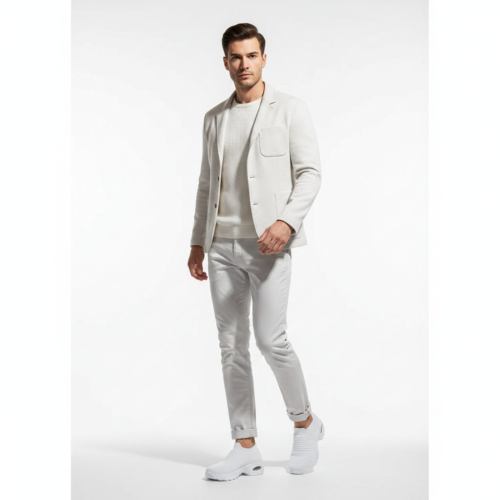 Homme - corps entier - sock sneaker blanche