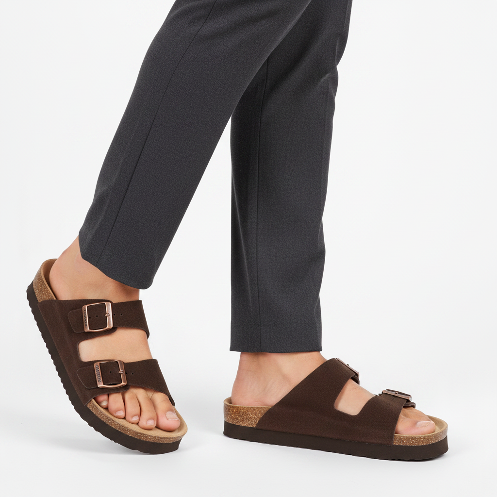 Homme - semelle visible - sandale marron