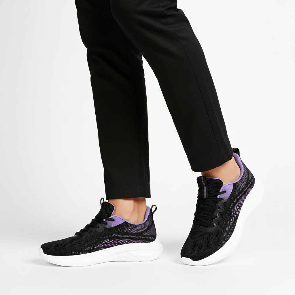 Homme - semelle visible - sneaker noire violette