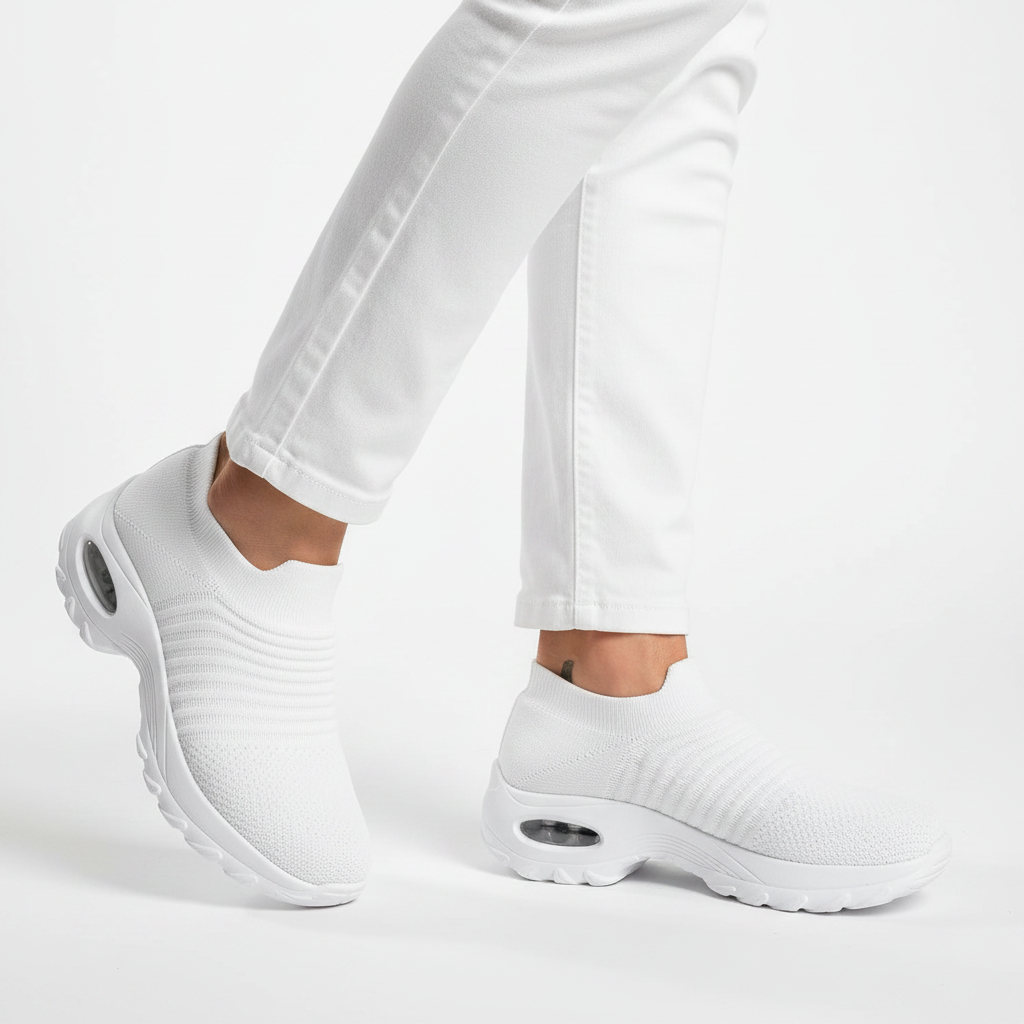 Homme - semelle visible - sock sneaker blanche
