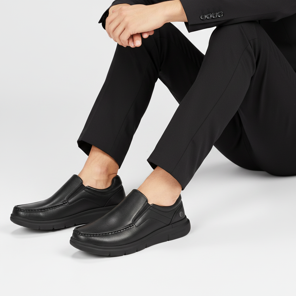 Mocassin noir homme bas - 1
