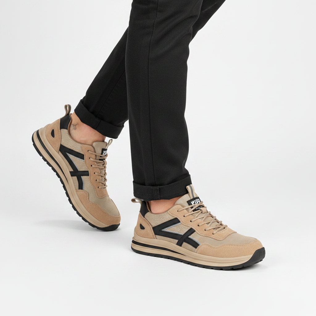 Sneaker beige noire bas - 2
