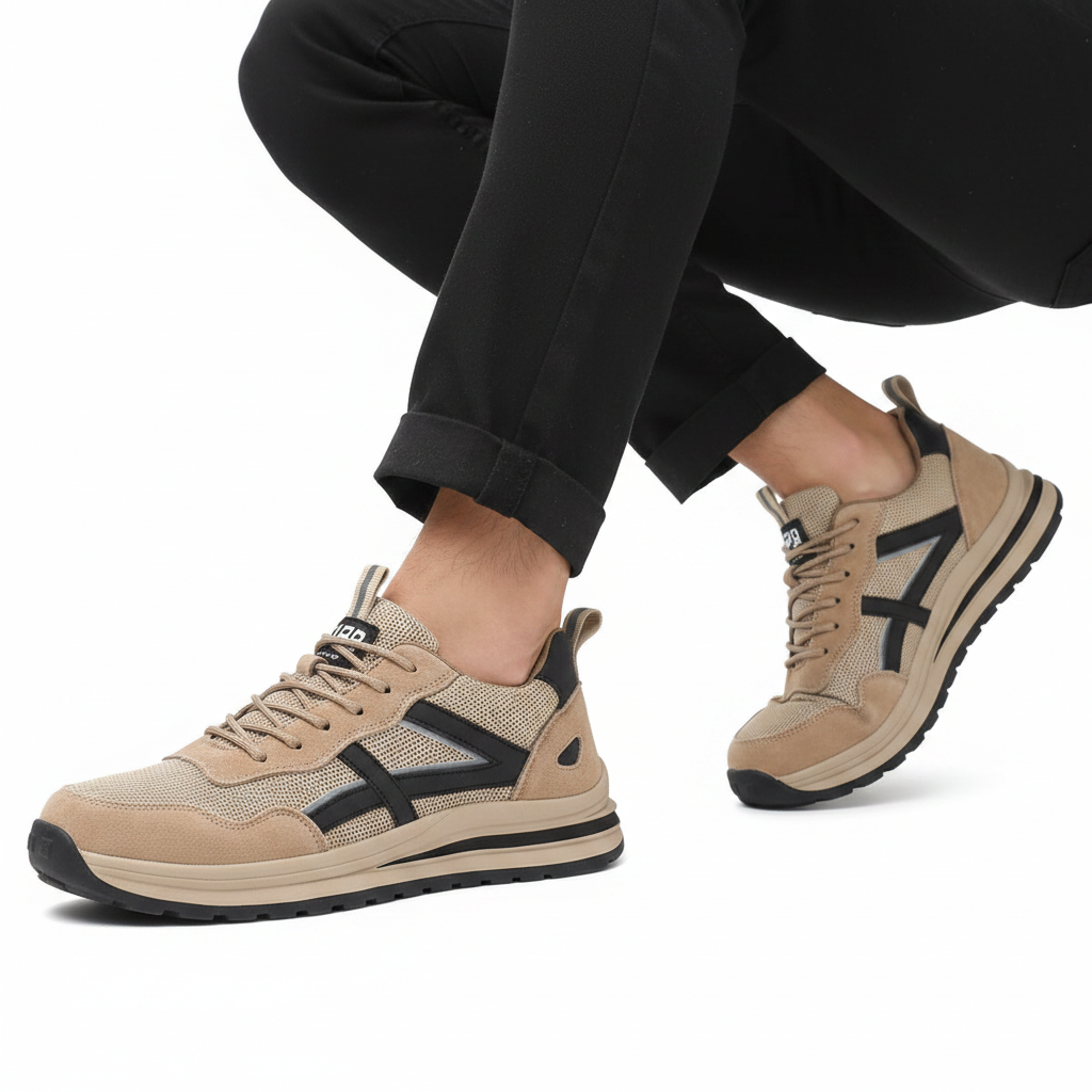 Sneaker beige noire bas - 3