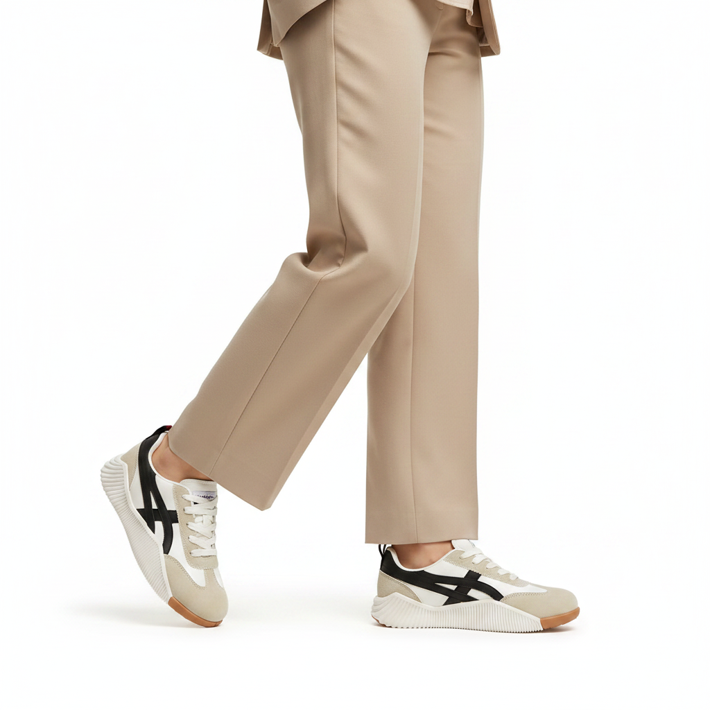 Sneaker beige portée - 3